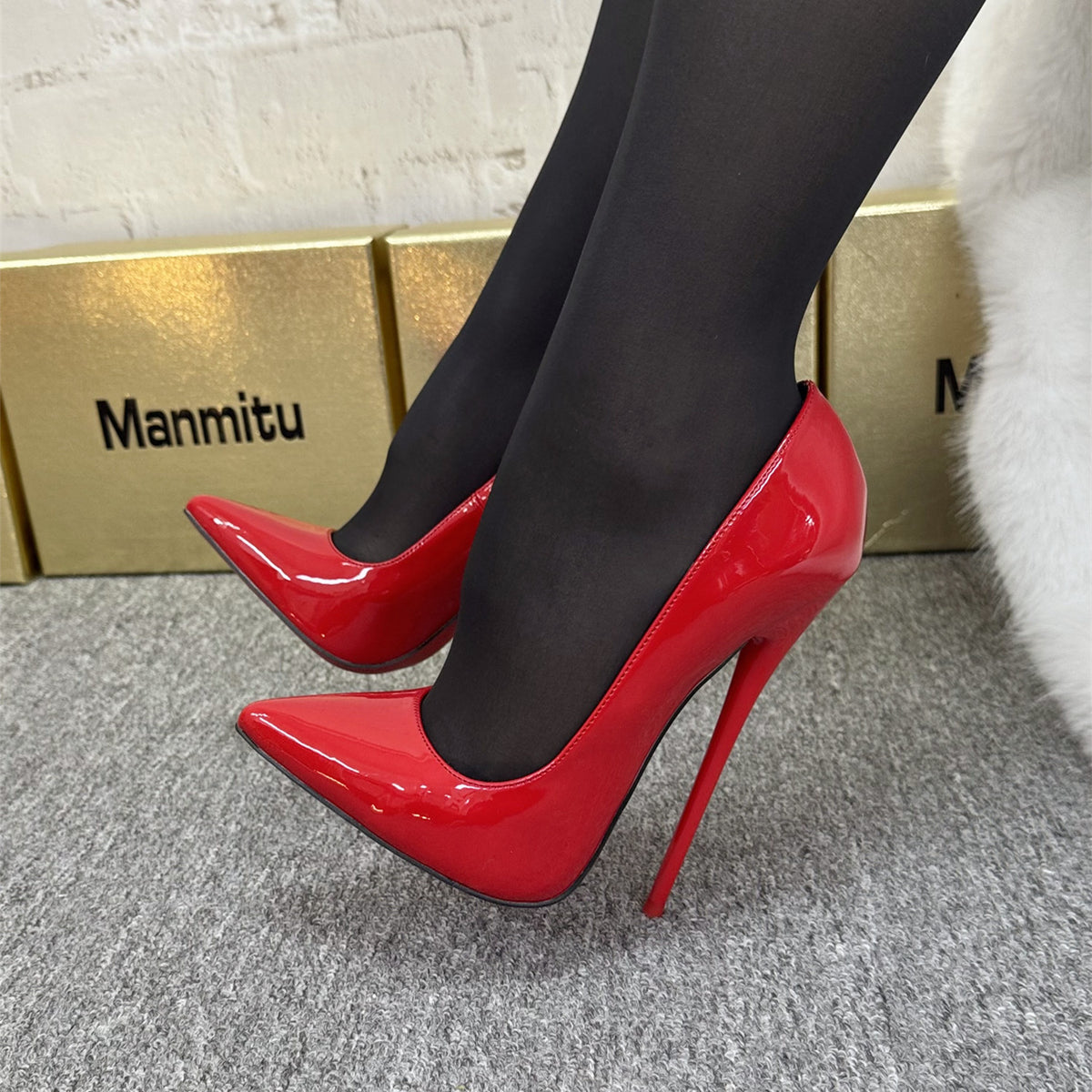 Women's & Men's Stiletto Pointed Apricot Lining Pumps High Women's Fashion Shoes