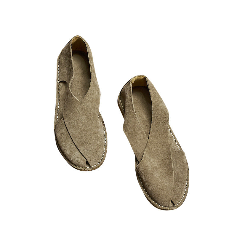 Men's Summer Cowhide Suede Handmade Roman Comfortable Sandals