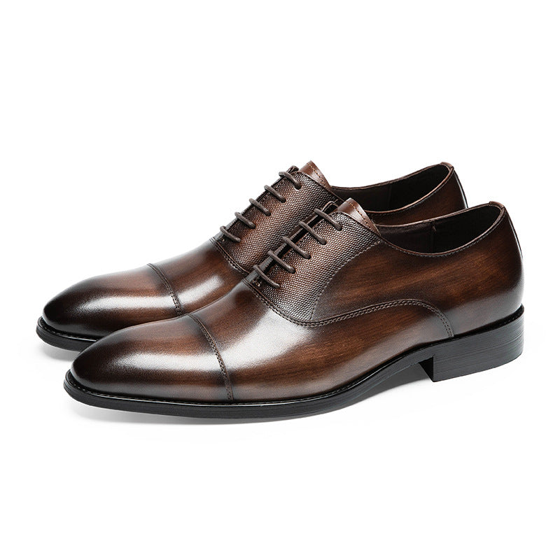Men's First Layer Cowhide Formal Wear Business Leather Shoes