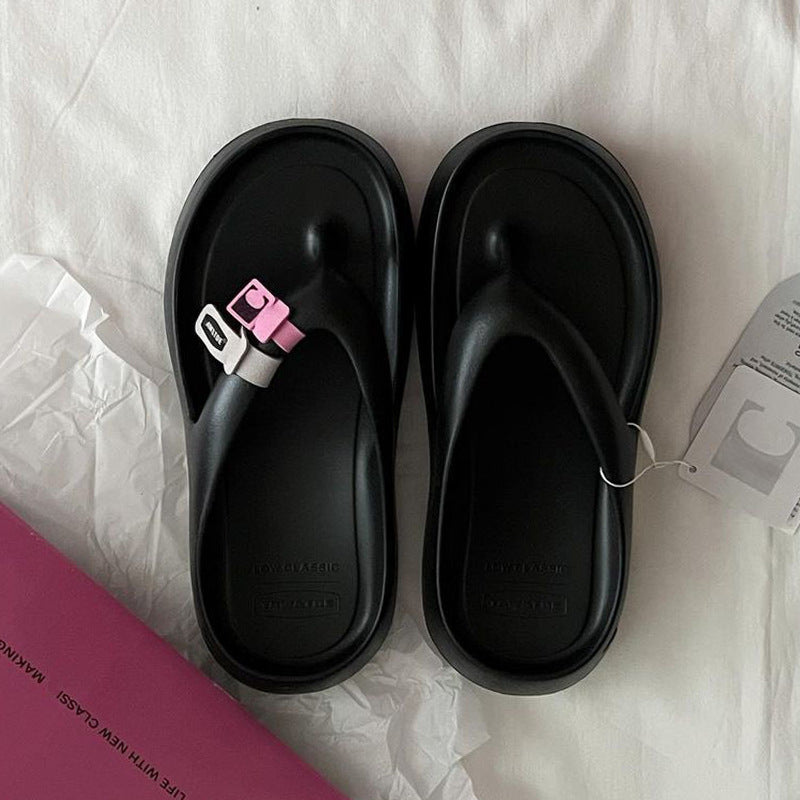 Women's Summer Wear Platform Rubber Sole Slippers
