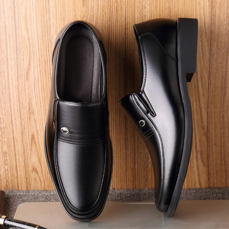 New Men's Hollow Formal Slip-on Dad Men's Business Leather Shoes