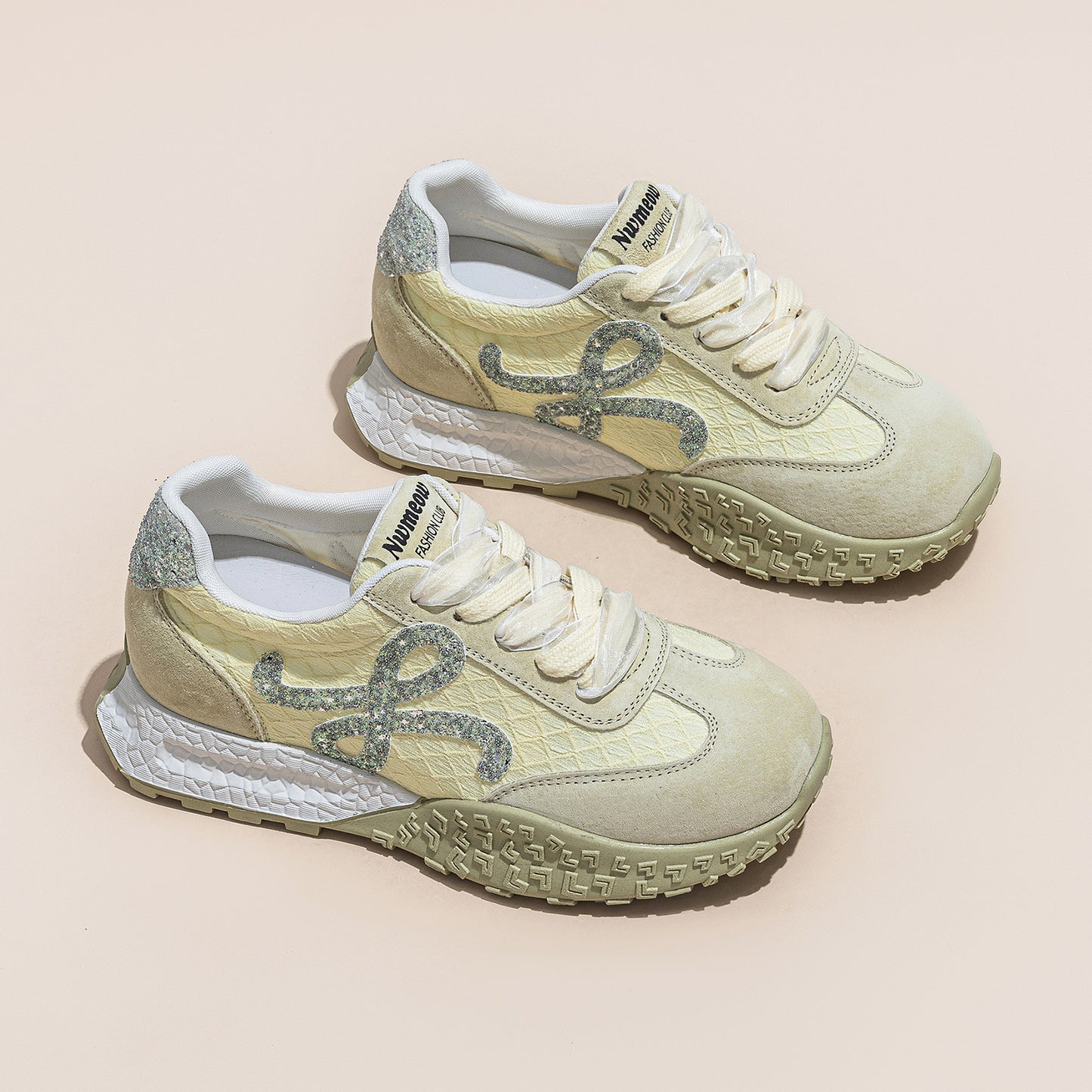 Women's Platform Dad Height Increasing White Casual Shoes