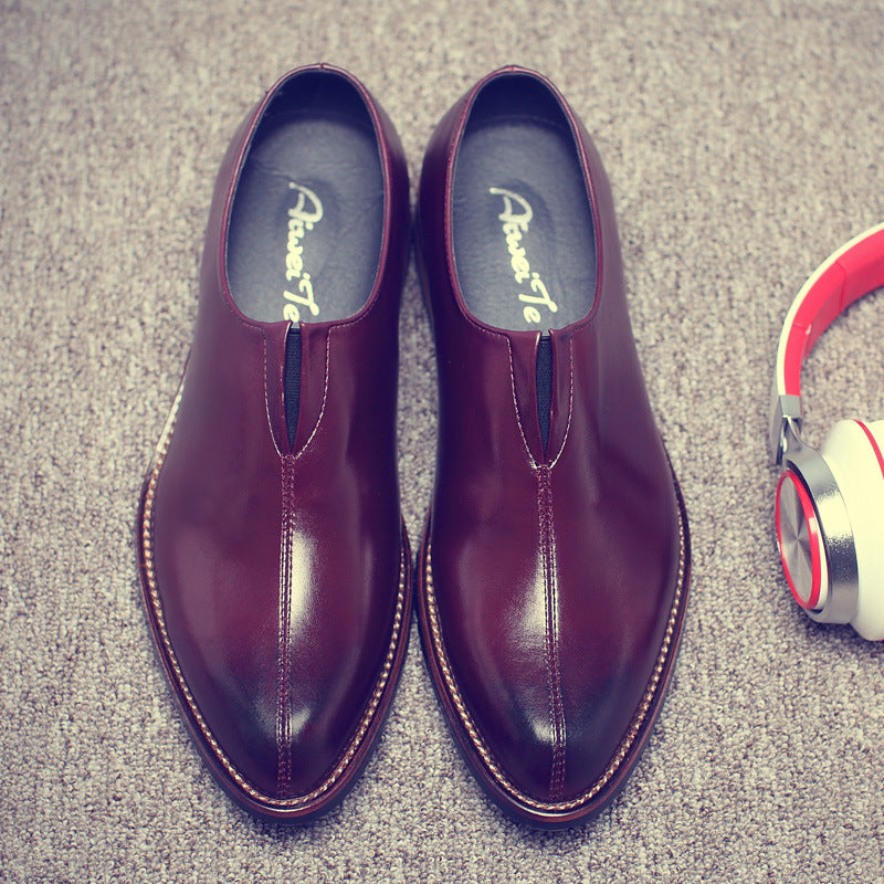 Men's Wear Pointed Fashionable Versatile Korean Style British Leather Shoes