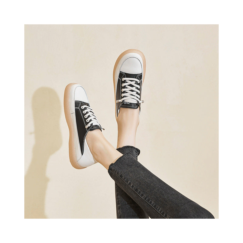 Women's White Jelly Bottom Flat Breathable Versatile Casual Shoes