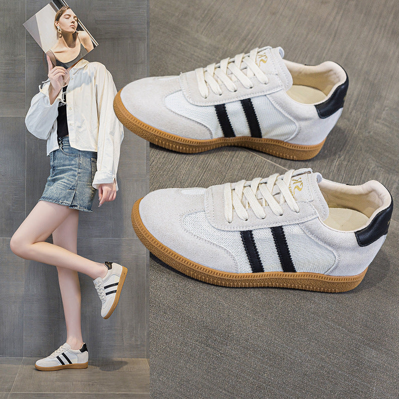 Women's Height Increasing Insole Genuine German Training Color Matching Wedge Casual Shoes