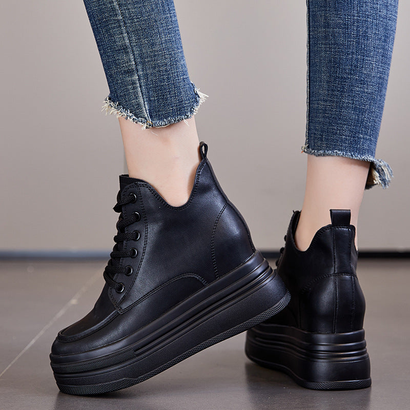 Women's Height Increasing Insole British Style Platform Men's Shoes