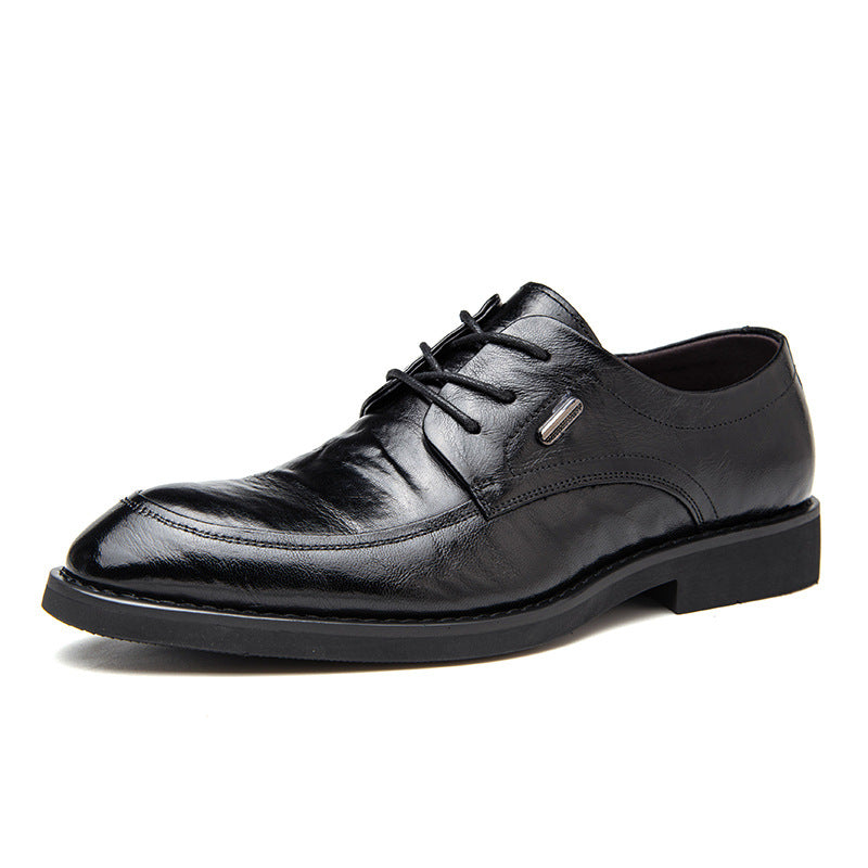 Men's Sheepskin British Breathable Derby Formal Leather Shoes