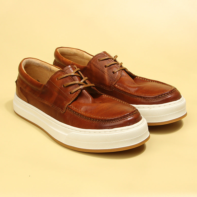 Men's Horse Washed-out Vintage Fashion Low Top Men's Board Shoes