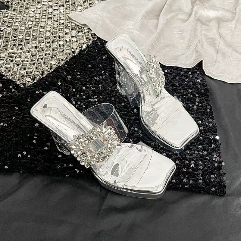 Women's Summer Korean Style Chunky Open Toe Heels