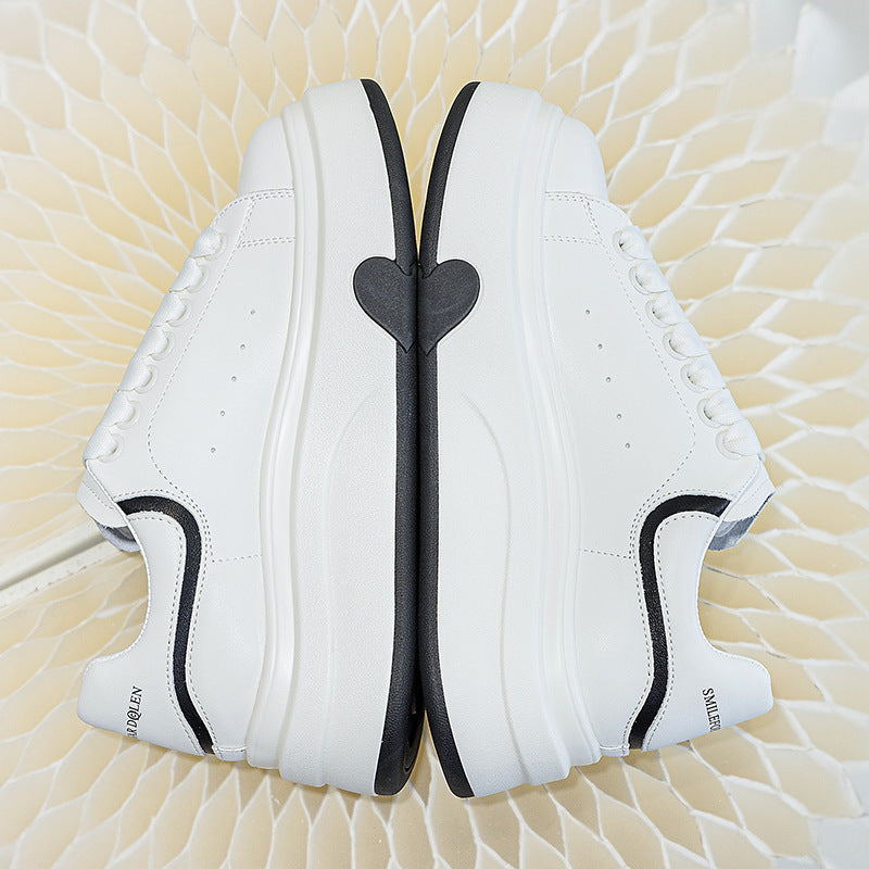 Women's Lovely White Spring Lightweight Platform Height Sneakers
