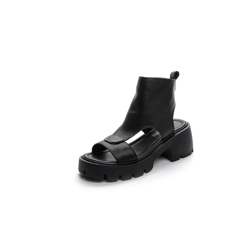 Women's Platform High Summer Peep Toe Roman Heels