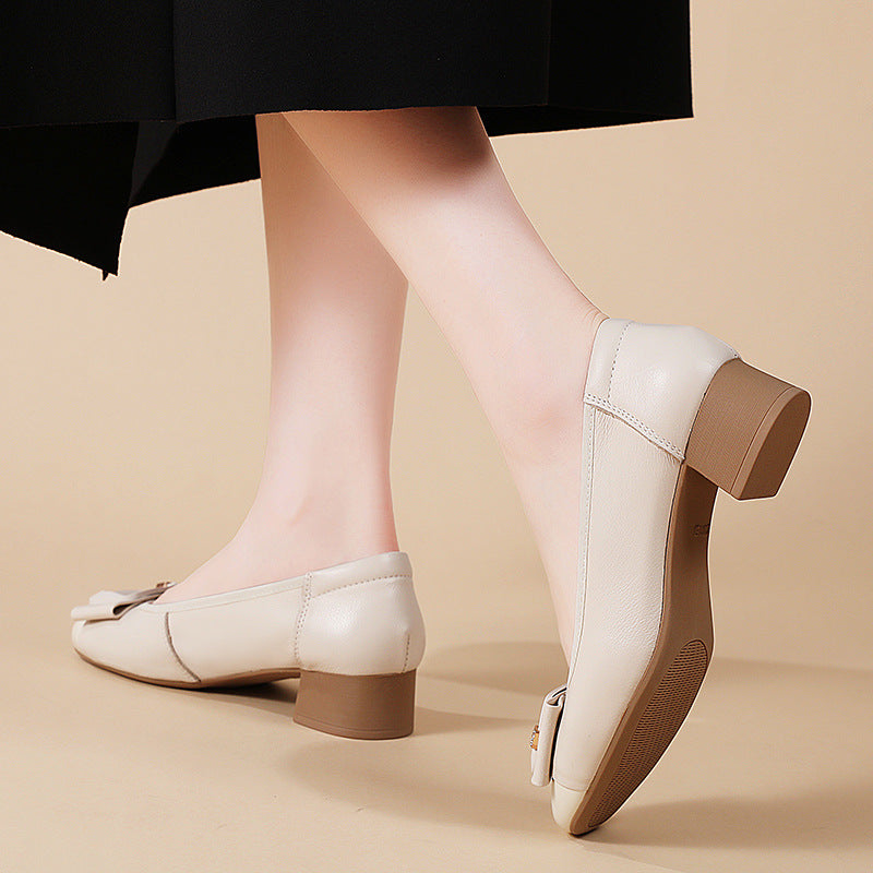 Women's Commuter Autumn Simple Mid Chunky Working High Not Women's Casual Shoes