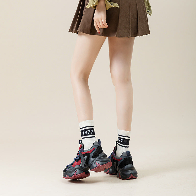 Clunky Female Winter Fleece-lined Platform Height Women's Sports Shoes