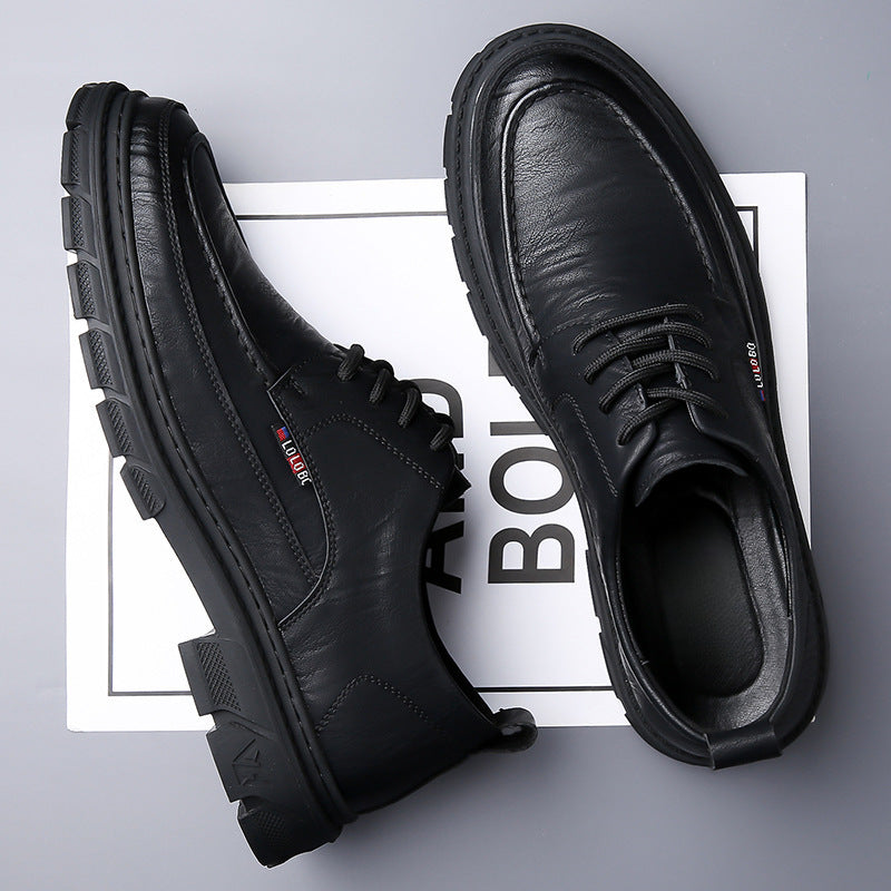 Men's Full Cowhide Star Toe Breathable Increased Men's Shoes
