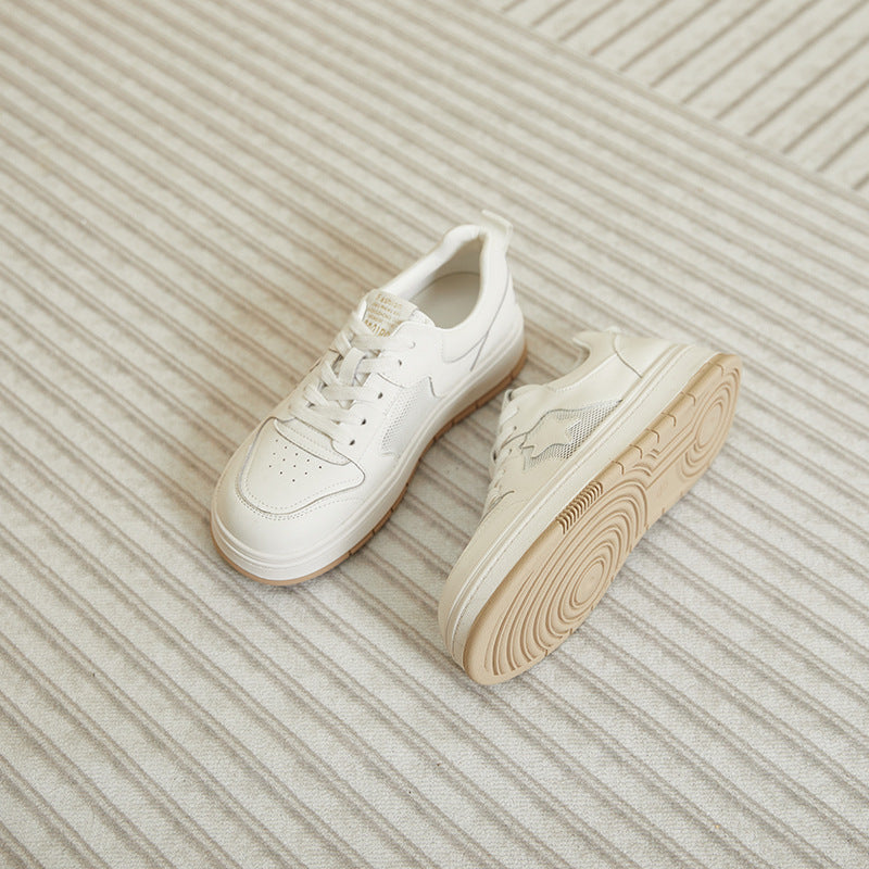 Women's White Summer Versatile Breathable Platform Height Casual Shoes