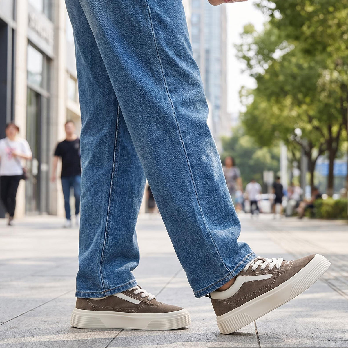 Men's Suede Thick Bottom Breathable Style Retro Campus Air Men's Board Shoes