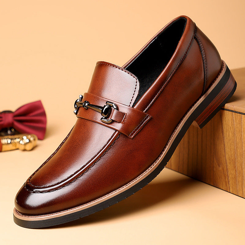 Men's Autumn Large Size British Style Slip-on Men's Casual Leather Shoes
