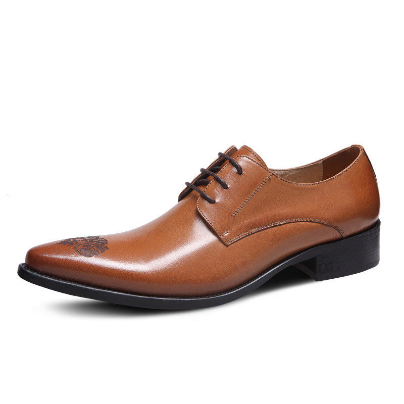 Men's Dress Business Retro Cowhide Green Wedding Leather Shoes