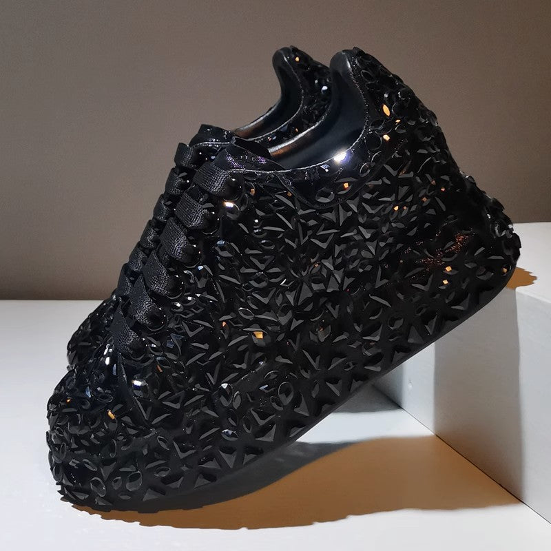 Women's Full Diamond White Autumn Slimming Rhinestone Sneakers