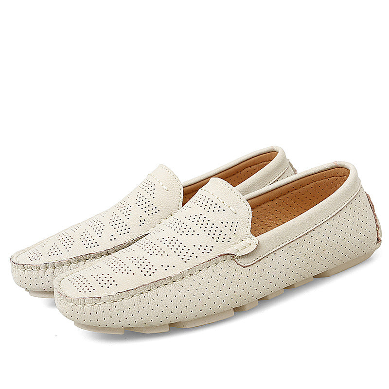 Men's Slip-on Comfortable Breathable Punching Driving Plus Casual Shoes