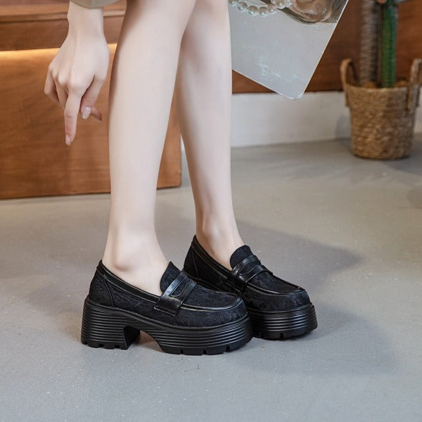 Women's Platform Spring Chinese Style Round Head Loafers
