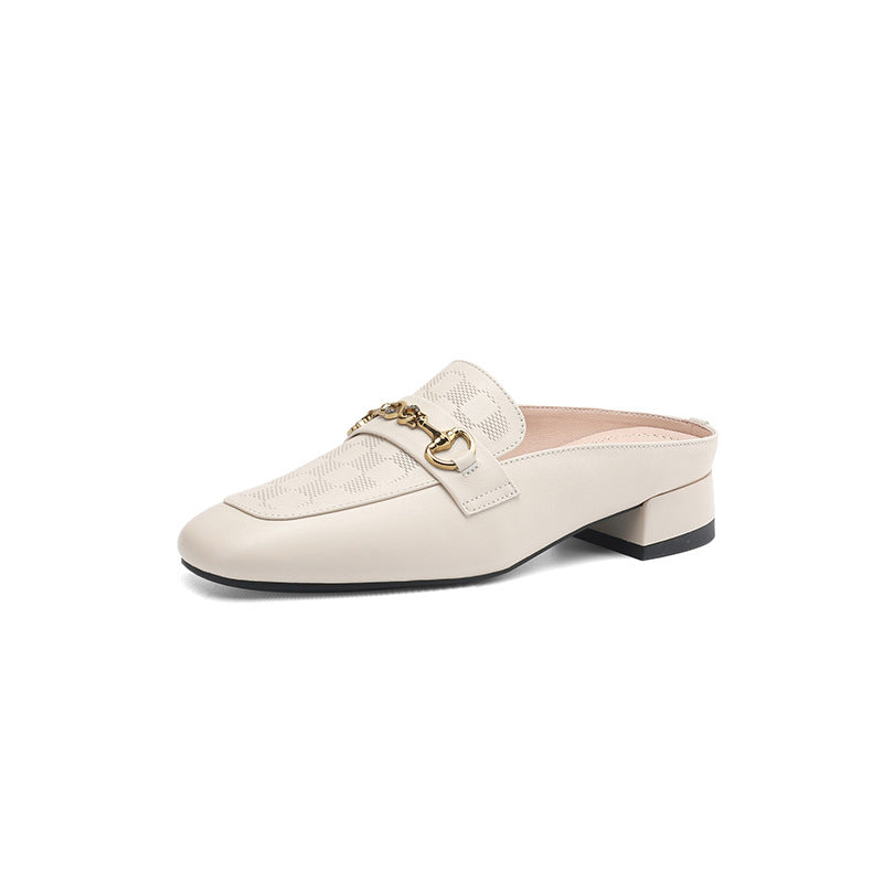 Inside Outside Chunky Closed Toe High Half Support Slippers