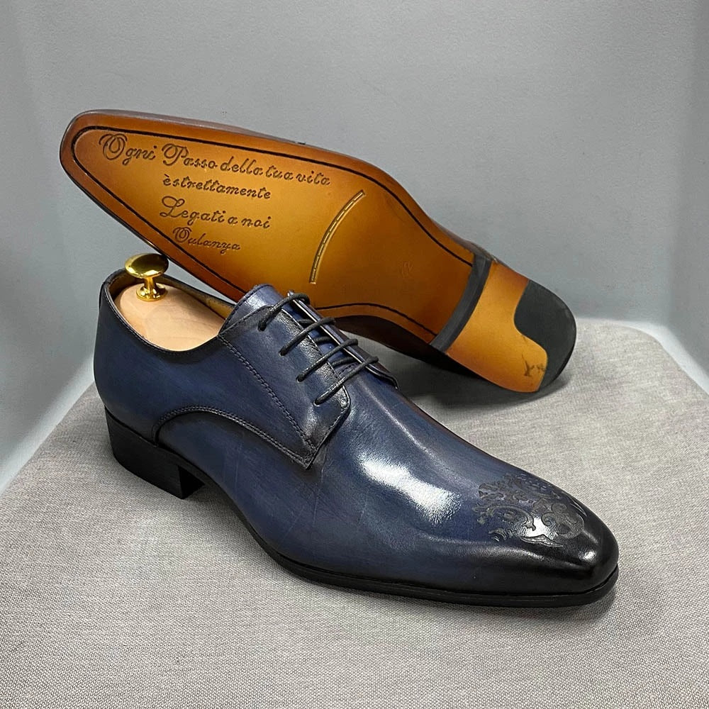 Men's Business Formal Wear Derby Genuine Fashion Leather Shoes