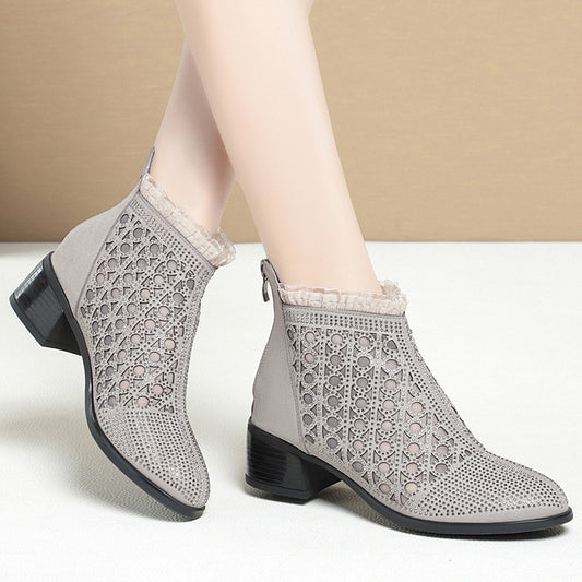 Women's Short Chunky Martin Single Soft Flat Sandals