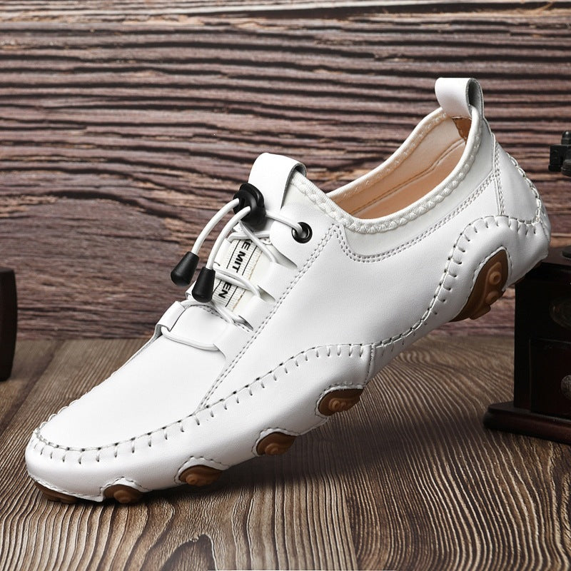 Men's Large Size White British Breathable Soft Men's Casual Shoes