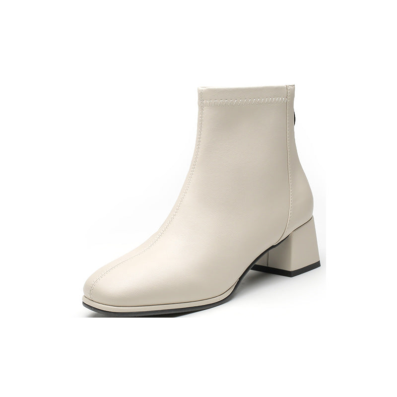 Women's Autumn Genuine Three Colors Black French Boots