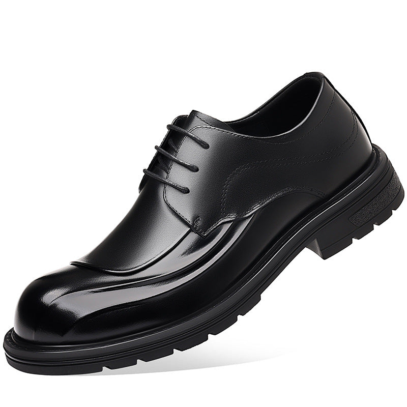 Men's First Layer Cowhide Genuine Formal Pumps Commuter Big Men's Business Leather Shoes