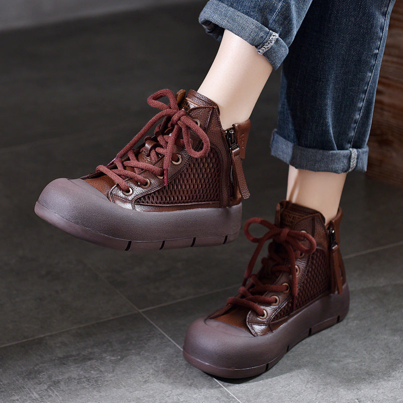 Activity Price First Layer Cowhide Double Zipper Martin Sandals