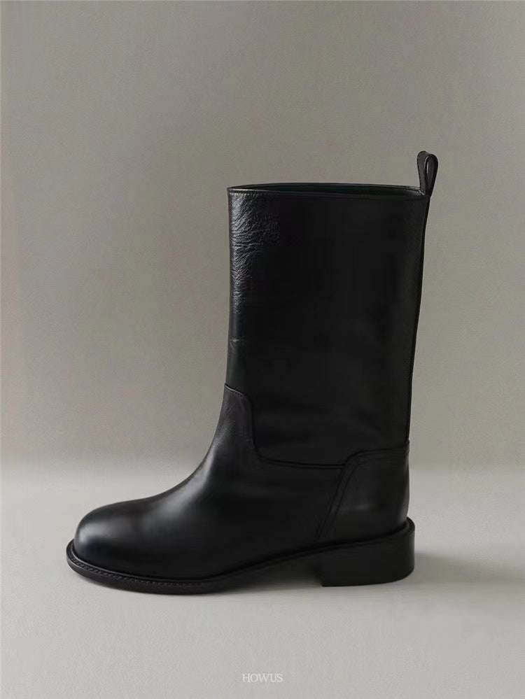 Women's Platform Middle Tube Low Flat Versatile Boots