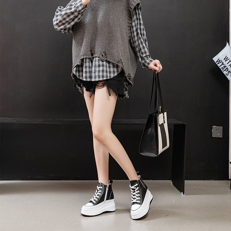 Women's Fashion Spring Small Platform White Casual Shoes