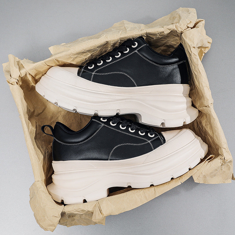 Boys Elevator Thick Bottom High-grade Muffin Soft Surface Comfortable Trendy Men's Casual Shoes