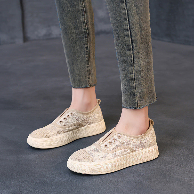 Women's Mesh Surface Breathable Platform Fisherman Slip-on Casual Shoes
