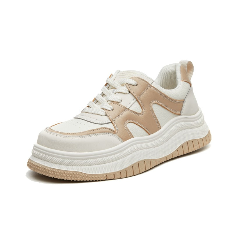 Women's White Autumn Thin Breathable Versatile Platform Sneakers