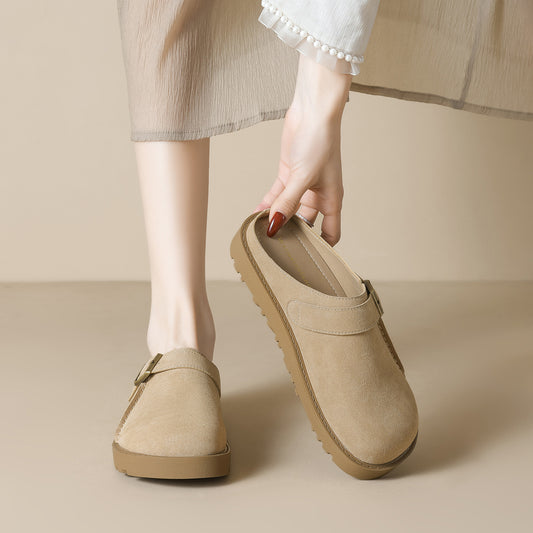 Women's Toe Box Half Outer Wear Thick Slippers