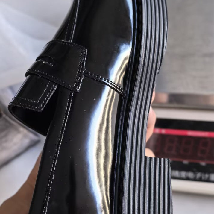 Toe English Style Low Slip-on Patent Daily Heels
