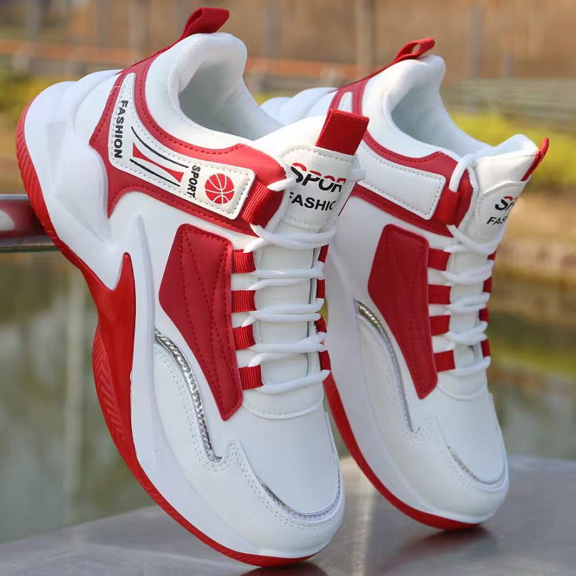 Men's Spring Basketball Red Mesh Quick Hand Casual Shoes