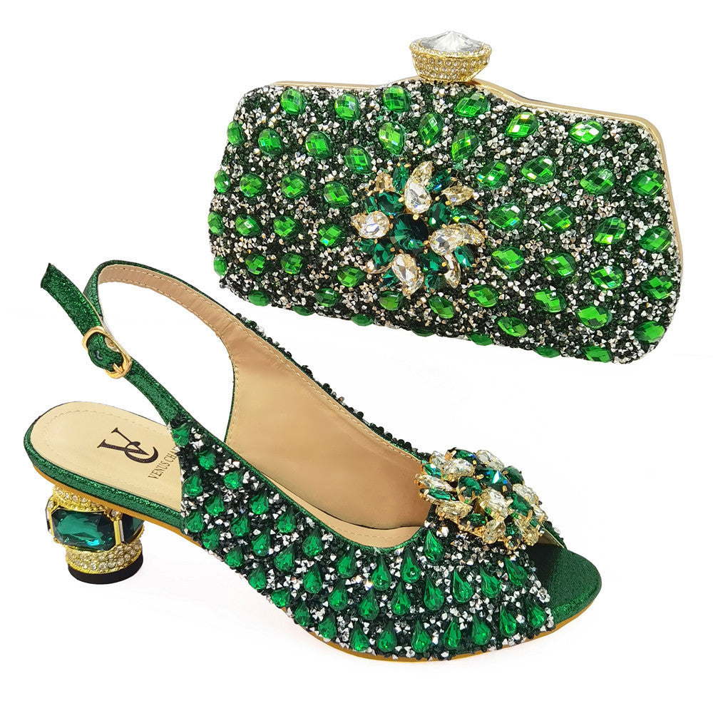 Women's African Design Matching Bag Party Nigeria Men's Shoes