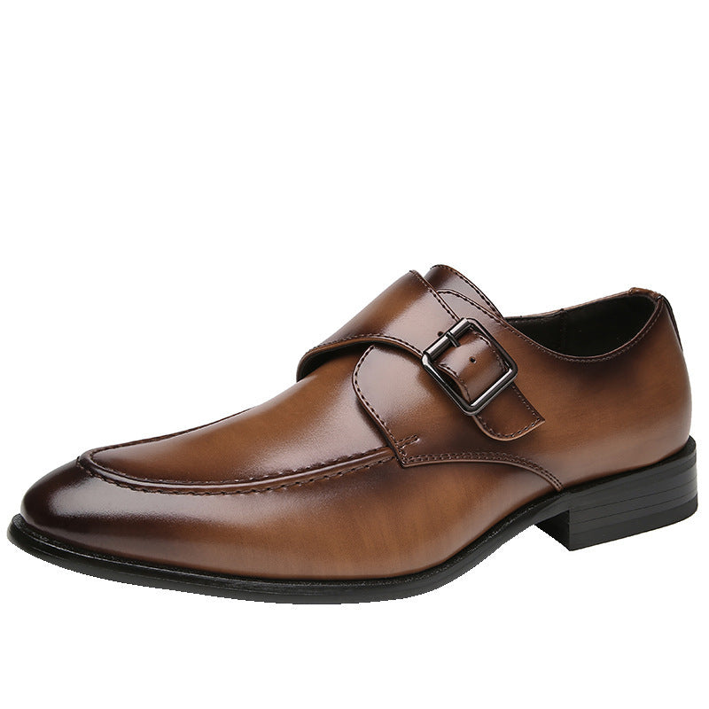 Men's Handmade British Style Buckle Formal Office Wear Men's Business Leather Shoes