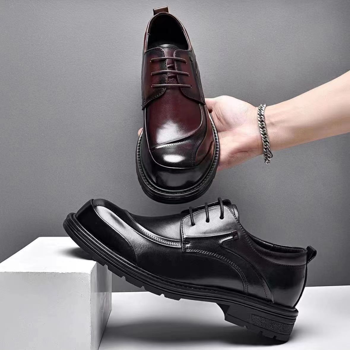 Men's Hole Genuine Formal Wear Hollow Breathable Men's Business Leather Shoes