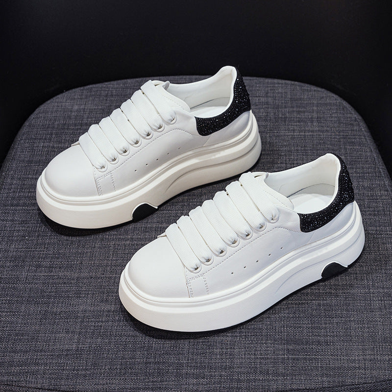 Women's Love Korean Style Platform White Spring Sneakers
