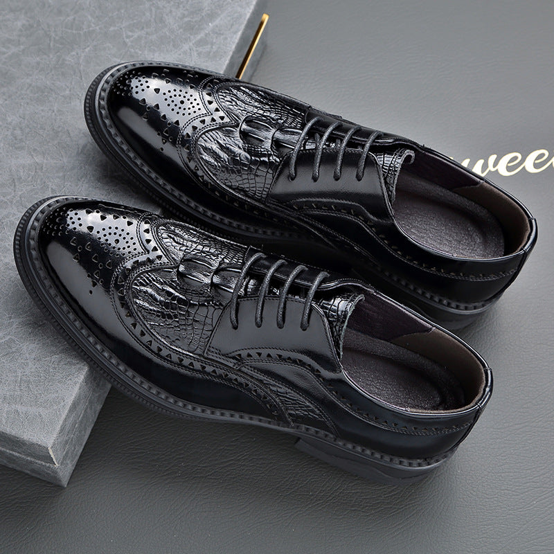 Men's Brogue Genuine Business Formal Wear British Leather Shoes