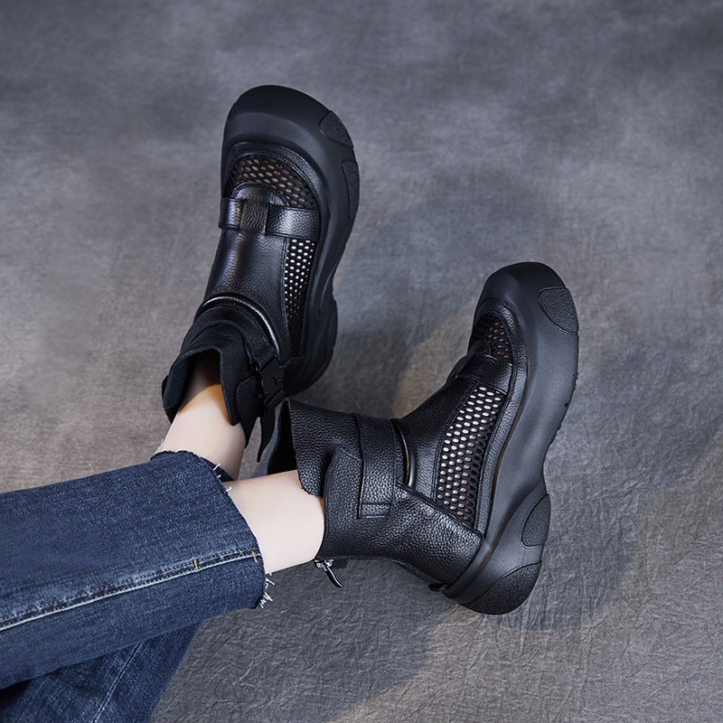 Women's Genuine Thick-soled Retro Roman Ankle Breathable Boots