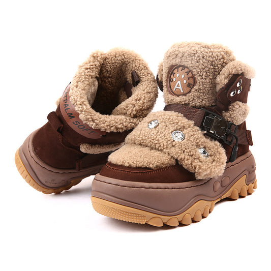 Women's Warm With Veet Winter Platform Dad Height Snow Boots