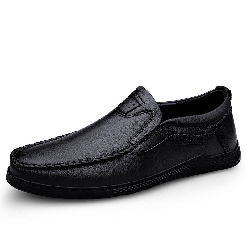 Men's First Layer Cowhide Soft Breathable Slip-on Leather Shoes