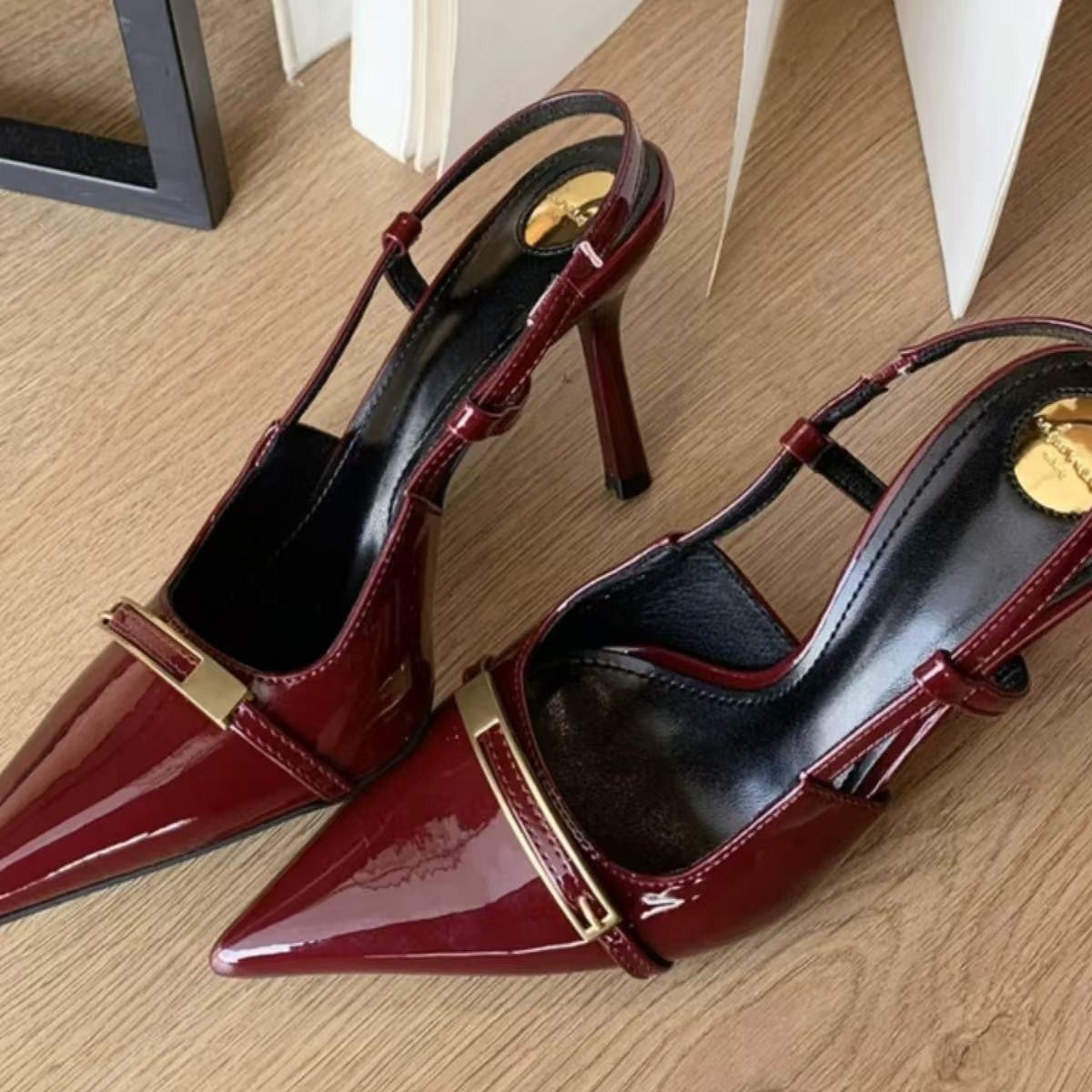 Women's Pointed High Sexy Strap Stiletto Rear Heels