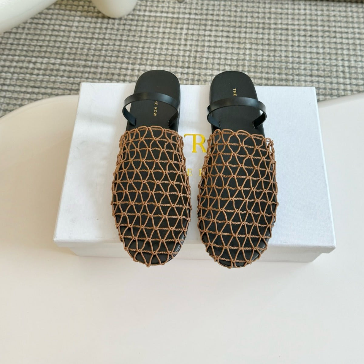 Women's Roman Flat Toe Box Half Hollow Sandals
